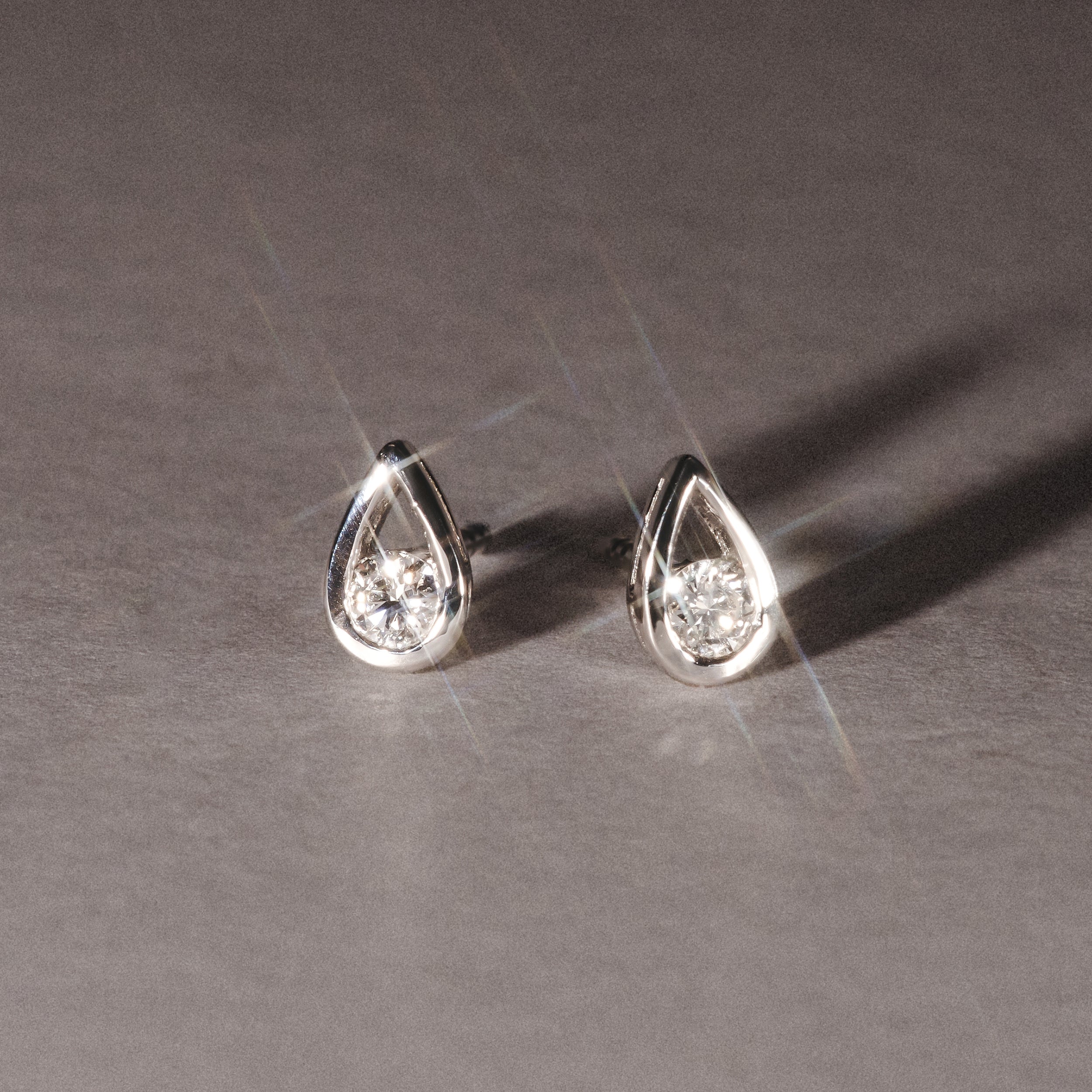 Teardrop 0.21ct Round Cut Lab Grown Stud Earrings in Sterling Silver